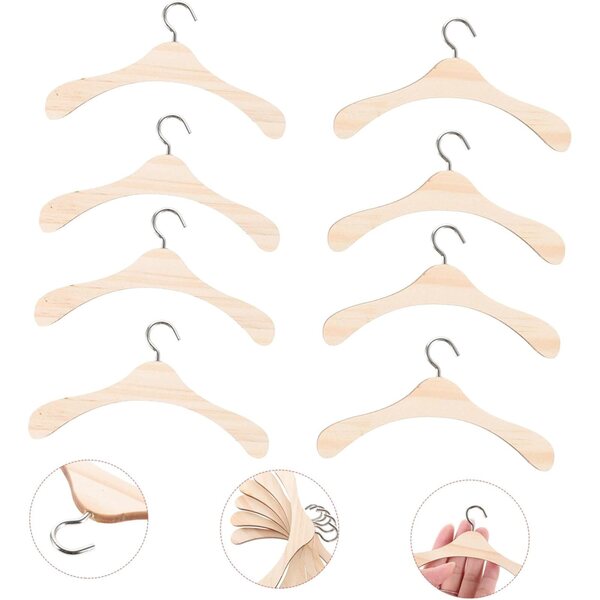 ORFOFE 20 Miniatur-Kleiderbügel aus Holz für BJD-Puppen – stabiler und praktischer Kleiderbügel