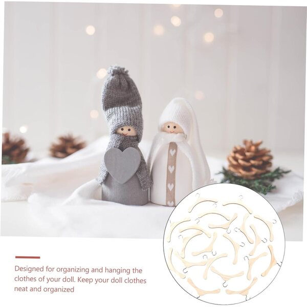 ORFOFE 20 Miniatur-Kleiderbügel aus Holz für BJD-Puppen – stabiler und praktischer Kleiderbügel