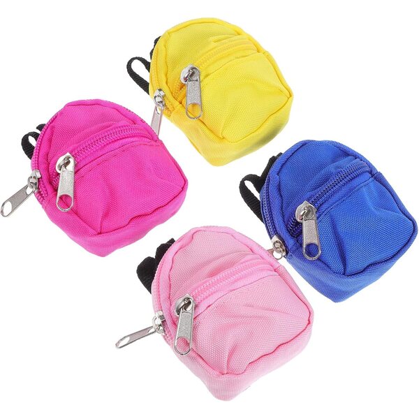 BESTonZON 4pz Zaini Miniatura per Bambole con Cerniera, Accessori Casa delle Bambole