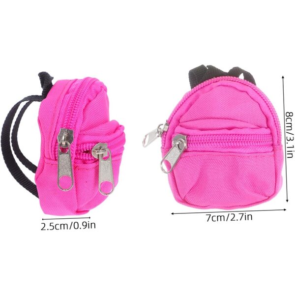 BESTonZON 4pz Zaini Miniatura per Bambole con Cerniera, Accessori Casa delle Bambole
