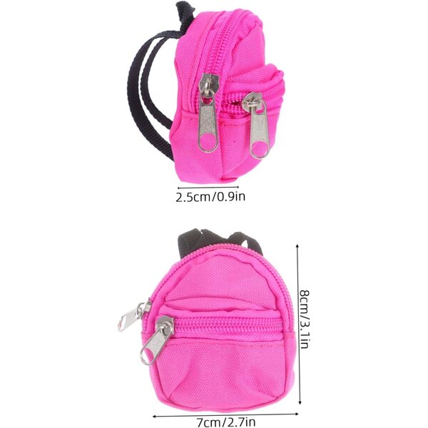 BESTonZON 4pz Zaini Miniatura per Bambole con Cerniera, Accessori Casa delle Bambole