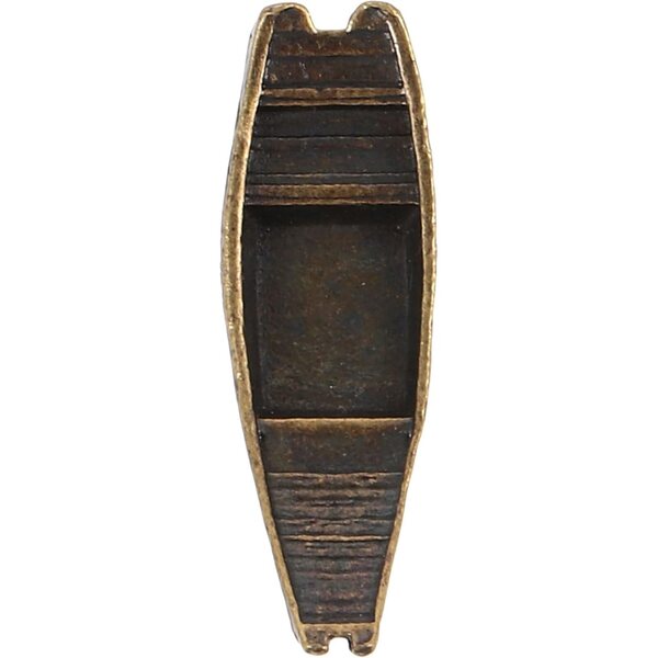 Modellino Barca in Rame Miniatura Decorativa Stile Rustico 2,6x0,8 cm