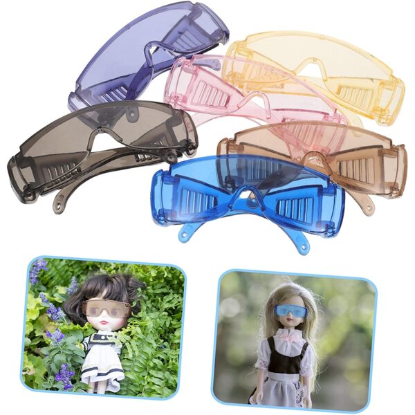 Mini Occhiali per Bambole 6 Pezzi Colorati Sicuri e Versatili per Accessori Bambole