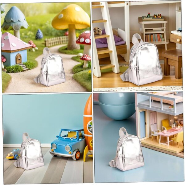 Beaupretty 2 Zaini Miniature per Bambole con Cerniera - Accessori Zainetti Leggeri e Resistenti