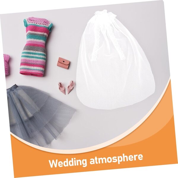 Copricapo Mini da Sposa in Pizzo e Tulle per Bambole - Accessorio Elegante e Leggero