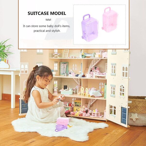 Mini valigette giocattolo per bambole GARIOUANS set 2 pezzi viola sicure e resistenti