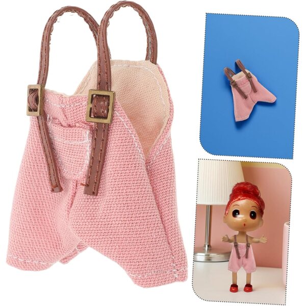 Mikinona Salopette Rosa Mini per Bambole - Vestiti Fai da Te e Accessori Bambini