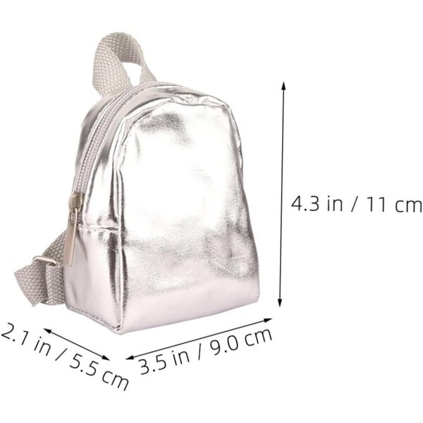 BESTonZON 2 pezzi Mini Zaini con Cerniera per Bambole - Accessori per Casa delle Bambole