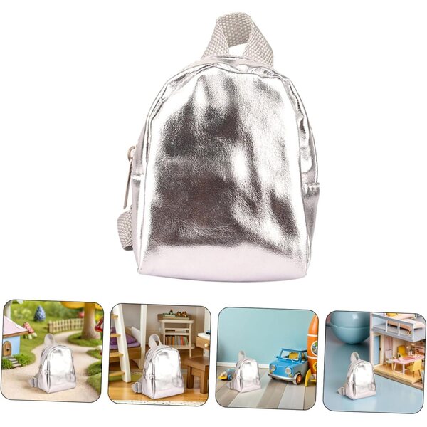 BESTonZON 2 pezzi Mini Zaini con Cerniera per Bambole - Accessori per Casa delle Bambole