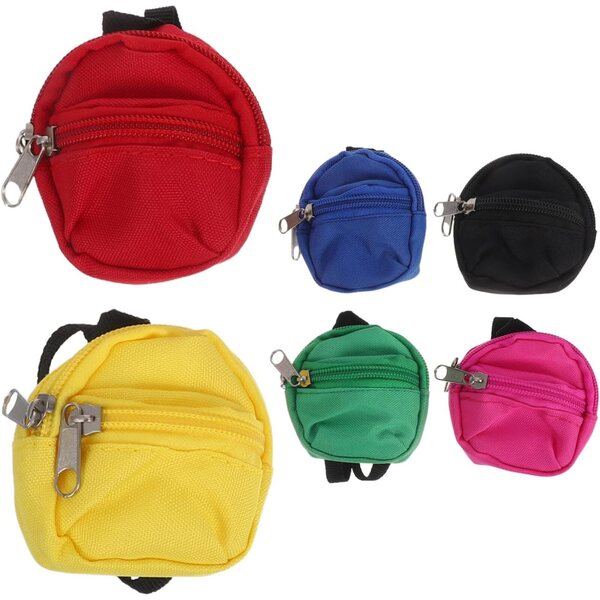 6 Mini-Rucksäcke mit Reißverschluss für Puppen – realistische und farbenfrohe Accessoires für Rollenspiele