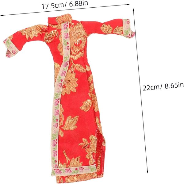 Vaguelly 4 Sets florale Cheongsam-Kleider für Puppen – traditionelle und weiche chinesische Kleidung