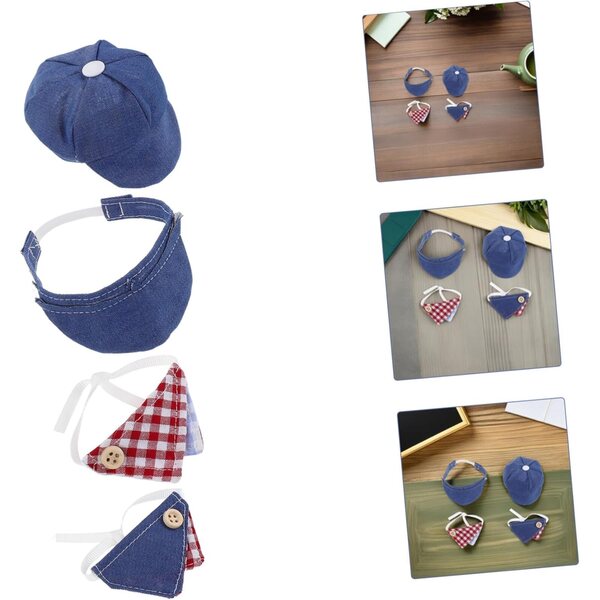 12 Accessori Miniatura per Bambole: Cappellini, Baschi e Sciarpe di Stoffa alla Moda