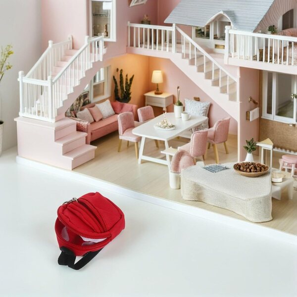 WOONEKY Set 6 Mini Zainetti con Cerniera per Bambole, Accessori Versatili e Resistenti