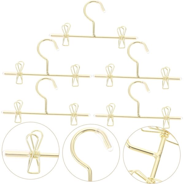 Set 5 Mini Grucce Dorate in Ferro per Bambole - Appendini Resistenti e Funzionali