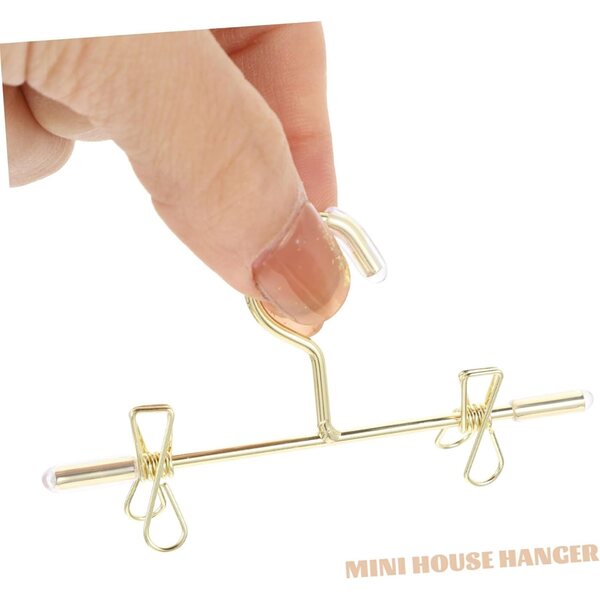 Set 5 Mini Grucce Dorate in Ferro per Bambole - Appendini Resistenti e Funzionali