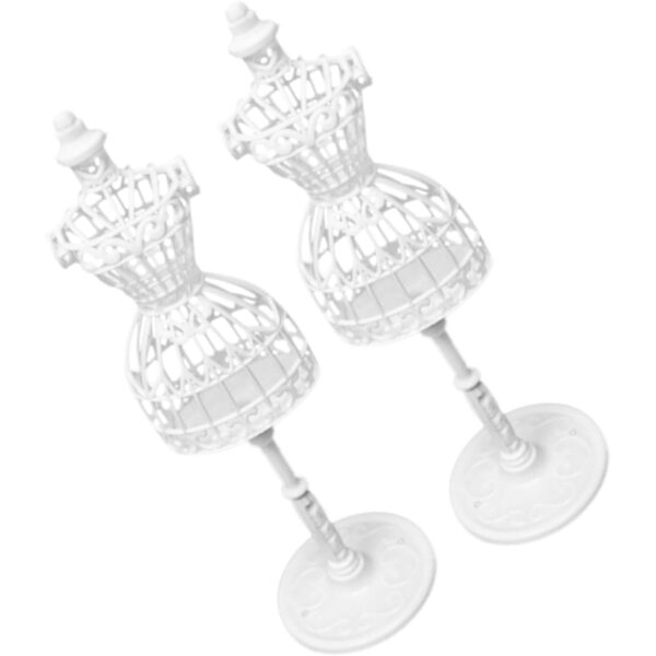 BESPORTBLE Set 2 Supporti Manichino in Plastica Bianca per Abiti Bambole Miniatura