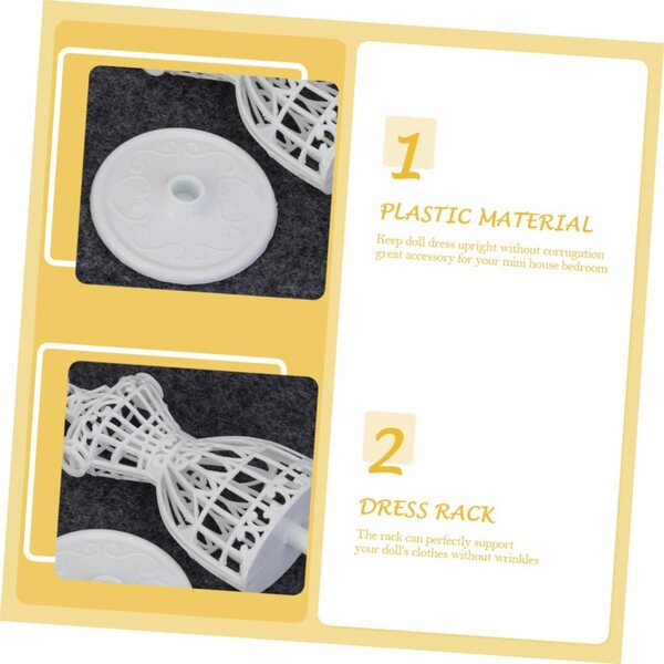 BESPORTBLE Set 2 Supporti Manichino in Plastica Bianca per Abiti Bambole Miniatura