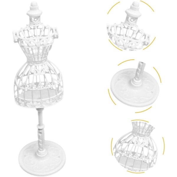 BESPORTBLE Set 2 Supporti Manichino in Plastica Bianca per Abiti Bambole Miniatura