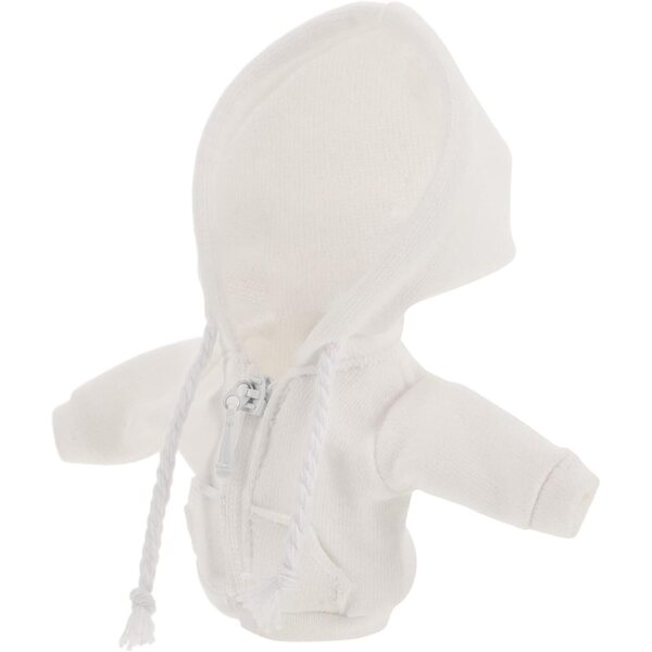 BESPORTBLE 1/12 Weißer Kapuzenpullover für kleine und BJD Puppenkleidung