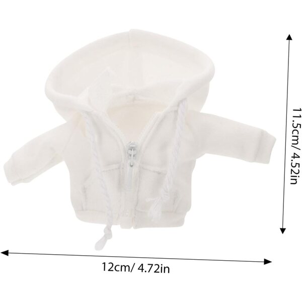 BESPORTBLE 1/12 Weißer Kapuzenpullover für kleine und BJD Puppenkleidung