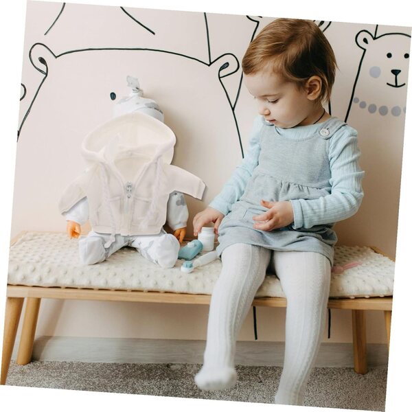 BESPORTBLE 1/12 Weißer Kapuzenpullover für kleine und BJD Puppenkleidung