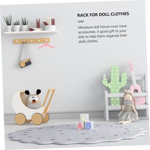 ORFOFE 50 Mini-Kunststoff-Kleiderbügel für Puppen – organisiert widerstandsfähige Spielzeugkleidung
