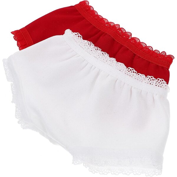 10 Slip per Bambole 18 Pollici Colorate in Pizzo Bianche e Rosse Riutilizzabili