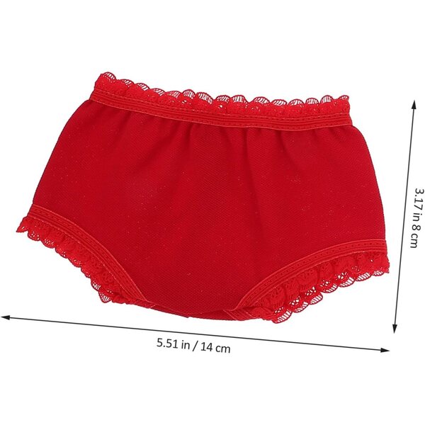 10 Slip per Bambole 18 Pollici Colorate in Pizzo Bianche e Rosse Riutilizzabili