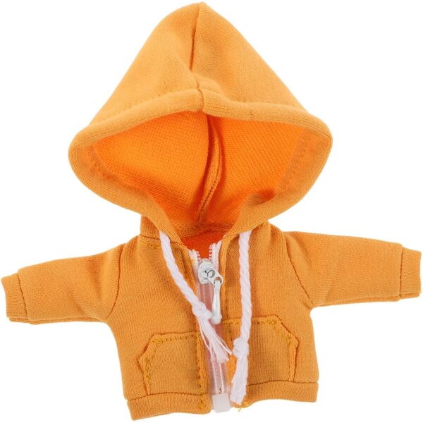 Felpa con Cappuccio Gialla Morbida per Bambole da 12 cm - Abbigliamento Miniatura