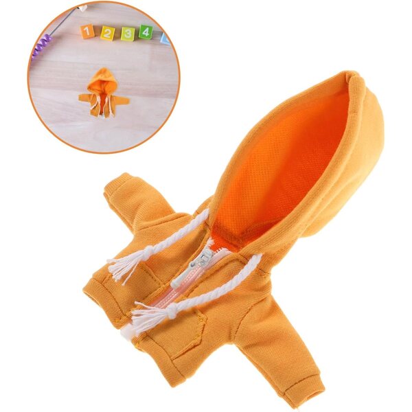 Felpa con Cappuccio Gialla Morbida per Bambole da 12 cm - Abbigliamento Miniatura