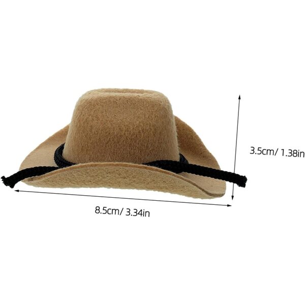 Vaguelly 4 Mini-Cowboyhüte für Puppen, leichtes und widerstandsfähiges Western-Zubehör