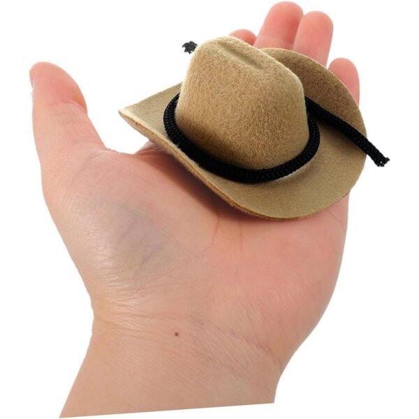 Vaguelly 4 Mini-Cowboyhüte für Puppen, leichtes und widerstandsfähiges Western-Zubehör