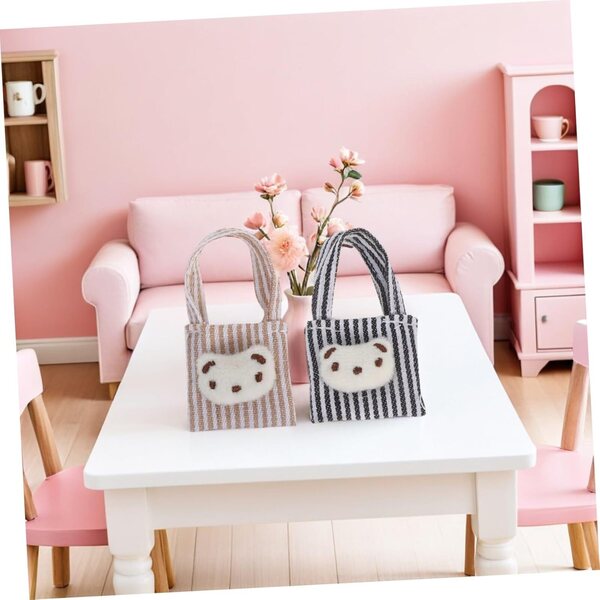 Set 4 Mini Borse a Tracolla in Tela per Bambole – Accessori Collezionabili per Casa delle Bambole