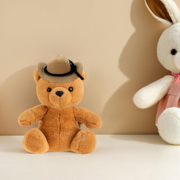 4 Mini Cappelli da Cowgirl per Bambole 8 cm in Poliestere, Accessori Western