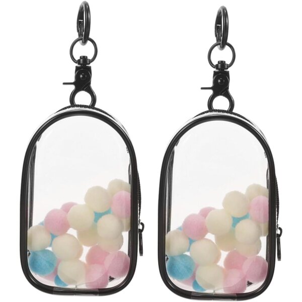 Beaupretty Borsa Trasparente per Esposizione Bambole con Portachiavi e Zip - 2 Pezzi