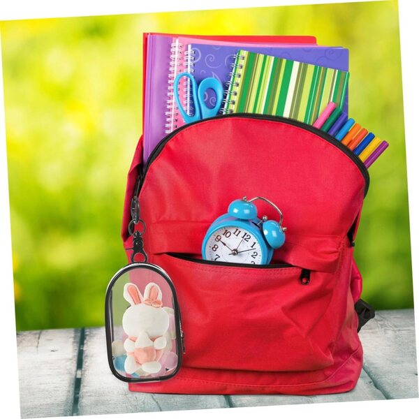 Beaupretty Borsa Trasparente per Esposizione Bambole con Portachiavi e Zip - 2 Pezzi