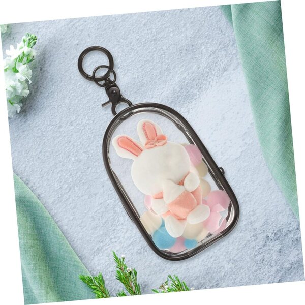 Beaupretty Borsa Trasparente per Esposizione Bambole con Portachiavi e Zip - 2 Pezzi