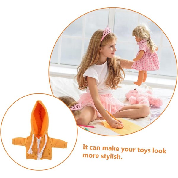 Felpa con Cappuccio Gialla per Bambole 12 cm BESPORTBLE, Abbigliamento Miniatura Moda DIY
