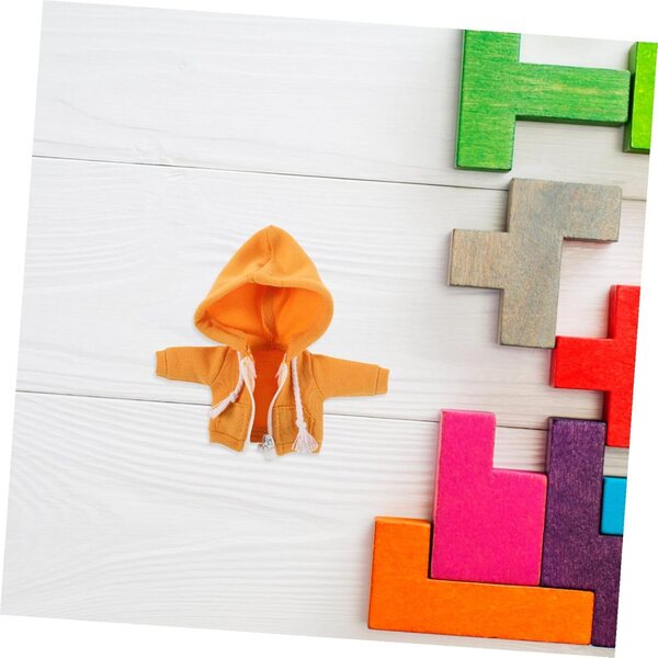 Felpa con Cappuccio Gialla per Bambole 12 cm - Accessorio Miniatura Moda Fai da Te