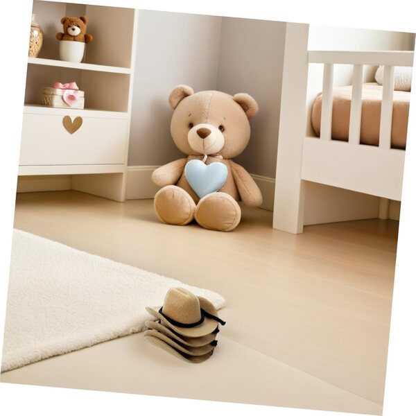 Outanaya 4 Mini-Cowgirl-Hüte in Beige, 8 cm, Western-Puppen-Partyzubehör