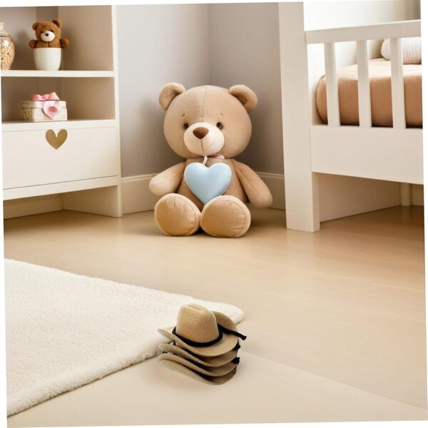 CHILDWEET 4 Mini-Cowboyhüte in Beige für Puppen und Western-Dekorationen