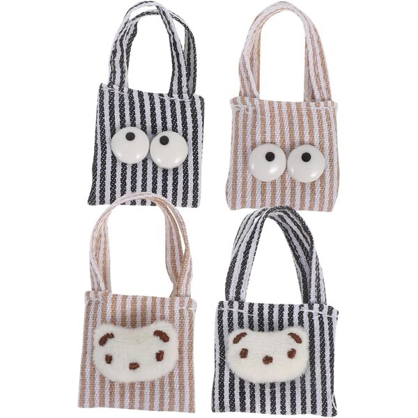 ERINGOGO 4 pezzi mini borse in tela per case delle bambole, borsa a tracolla colorata