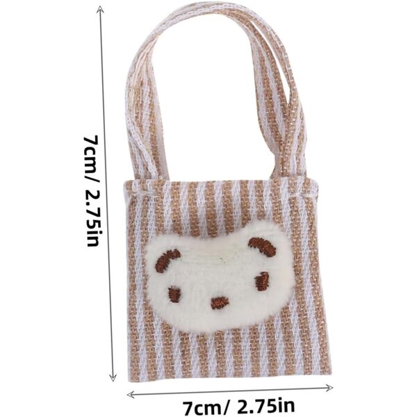 ERINGOGO 4 pezzi mini borse in tela per case delle bambole, borsa a tracolla colorata