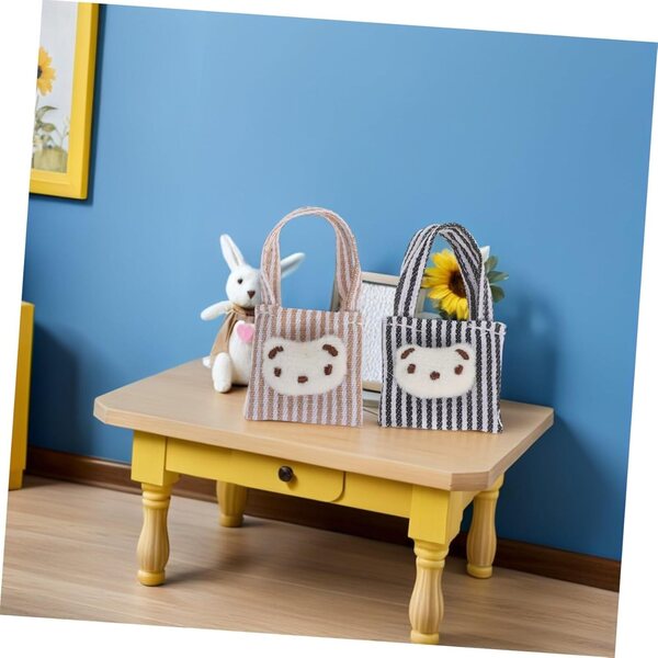 ERINGOGO 4 pezzi mini borse in tela per case delle bambole, borsa a tracolla colorata