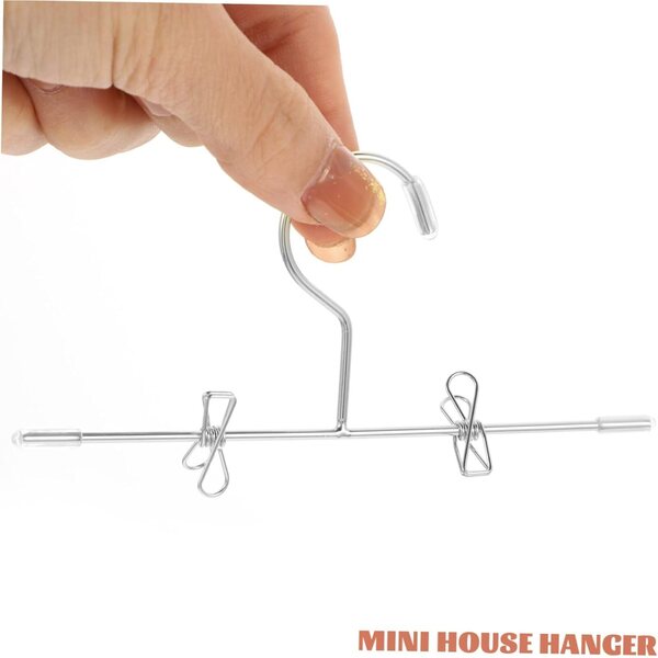 Set 5 Mini Appendiabiti in Ferro Argento per Vestiti Bambole - Eleganti e Pratici