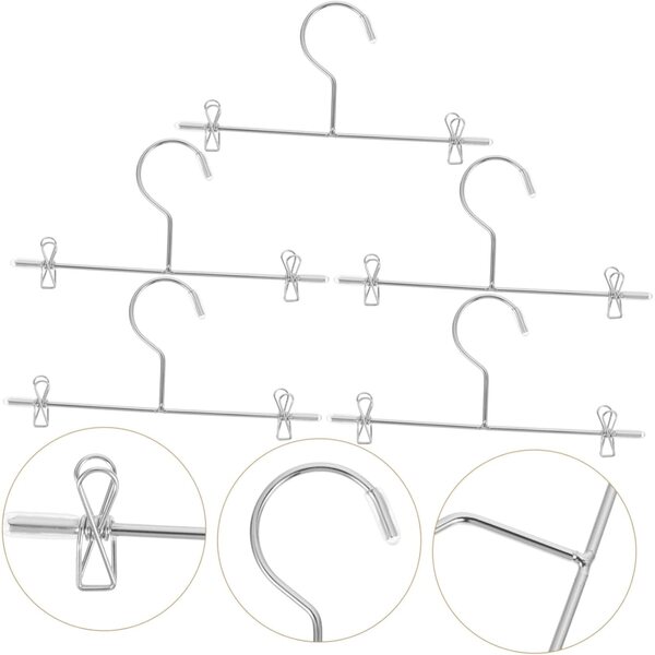 Set 5 Mini Appendiabiti in Ferro Argento per Vestiti Bambole - Eleganti e Pratici