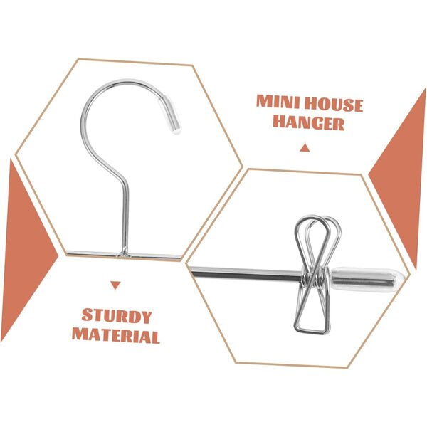 Set 5 Mini Appendiabiti in Ferro Argento per Vestiti Bambole - Eleganti e Pratici