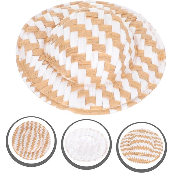 ORFOFE 20 Mini Cappelli Intrecciati in Paglia per Bambole e Progetti Fai da Te