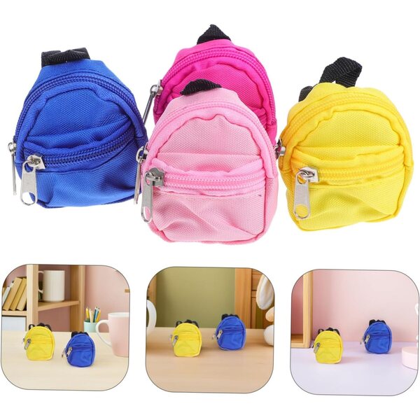 BESPORTBLE 4pz Mini Zaini Porta Bambole in Nylon Accessori Gioco di Finzione