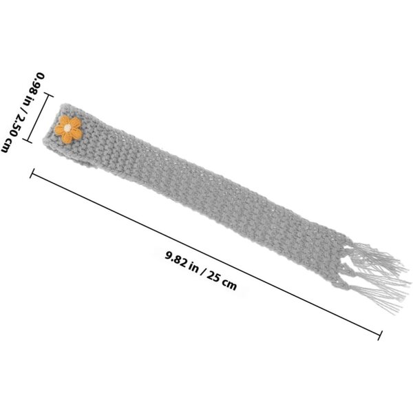 Set 5 Mini Sciarpe Regolabili Grigie in Filato per Bambole e Fai Da Te